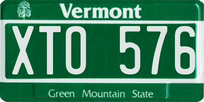 VT license plate XTO576
