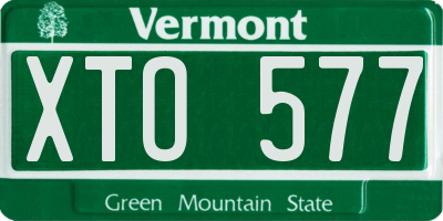 VT license plate XTO577