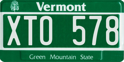 VT license plate XTO578