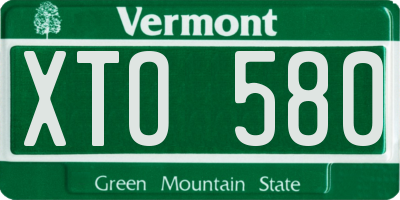 VT license plate XTO580