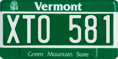 VT license plate XTO581