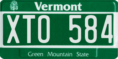 VT license plate XTO584