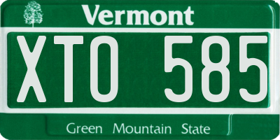 VT license plate XTO585