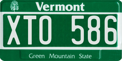 VT license plate XTO586
