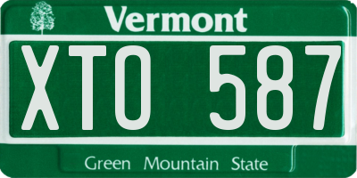 VT license plate XTO587
