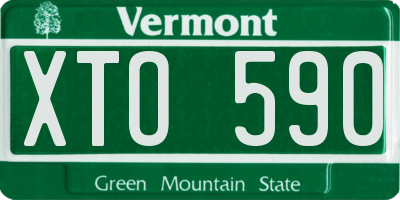 VT license plate XTO590