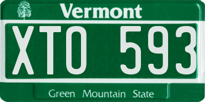 VT license plate XTO593