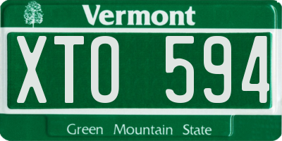 VT license plate XTO594