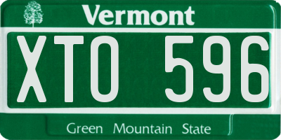 VT license plate XTO596