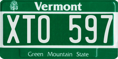 VT license plate XTO597