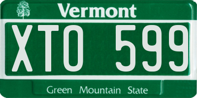 VT license plate XTO599