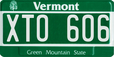 VT license plate XTO606