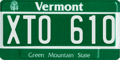 VT license plate XTO610