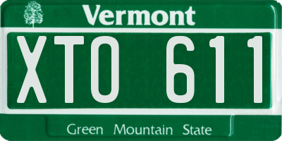 VT license plate XTO611