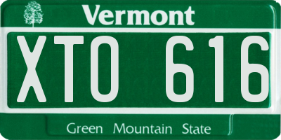 VT license plate XTO616