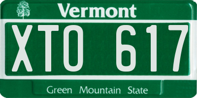 VT license plate XTO617