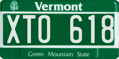 VT license plate XTO618