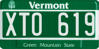 VT license plate XTO619