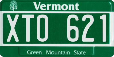 VT license plate XTO621