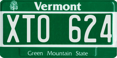VT license plate XTO624