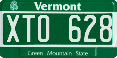 VT license plate XTO628