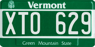 VT license plate XTO629