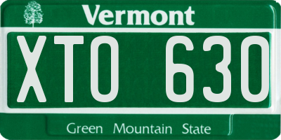 VT license plate XTO630