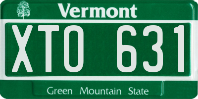 VT license plate XTO631