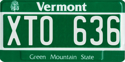 VT license plate XTO636