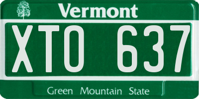 VT license plate XTO637