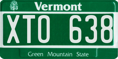VT license plate XTO638
