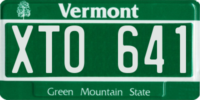 VT license plate XTO641