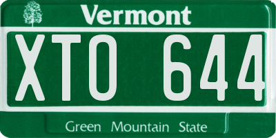 VT license plate XTO644
