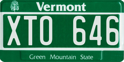 VT license plate XTO646