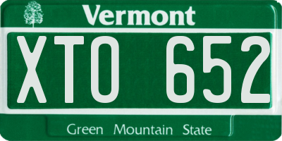 VT license plate XTO652
