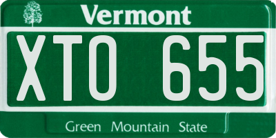 VT license plate XTO655