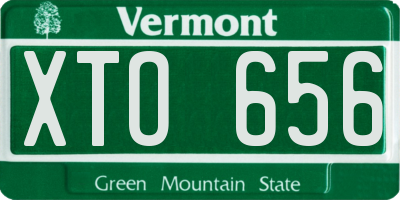 VT license plate XTO656