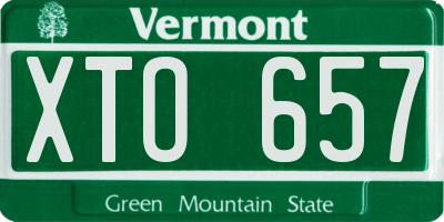 VT license plate XTO657