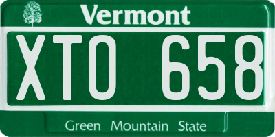 VT license plate XTO658