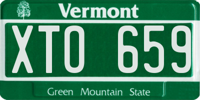 VT license plate XTO659