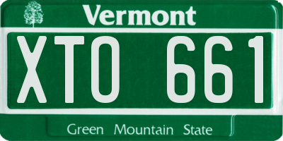 VT license plate XTO661