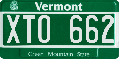 VT license plate XTO662