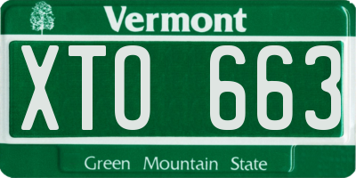 VT license plate XTO663