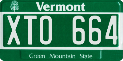VT license plate XTO664