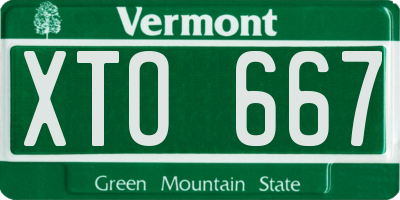 VT license plate XTO667