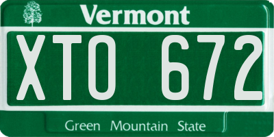 VT license plate XTO672