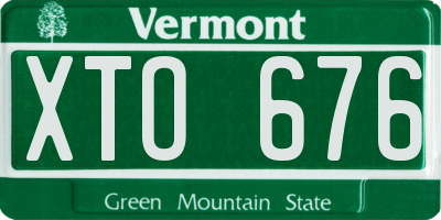 VT license plate XTO676