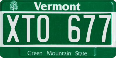 VT license plate XTO677