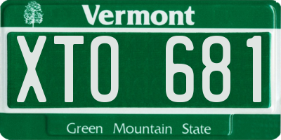 VT license plate XTO681