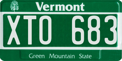 VT license plate XTO683